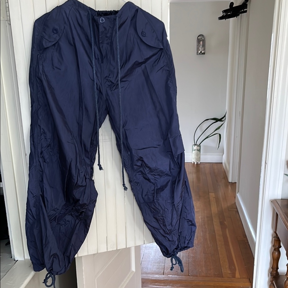 Navy parachute pants